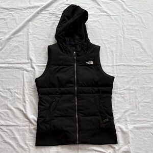 The North Face 550 Down Puffer Vest Black Hooded Women’s Medium